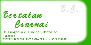 bertalan csarnai business card